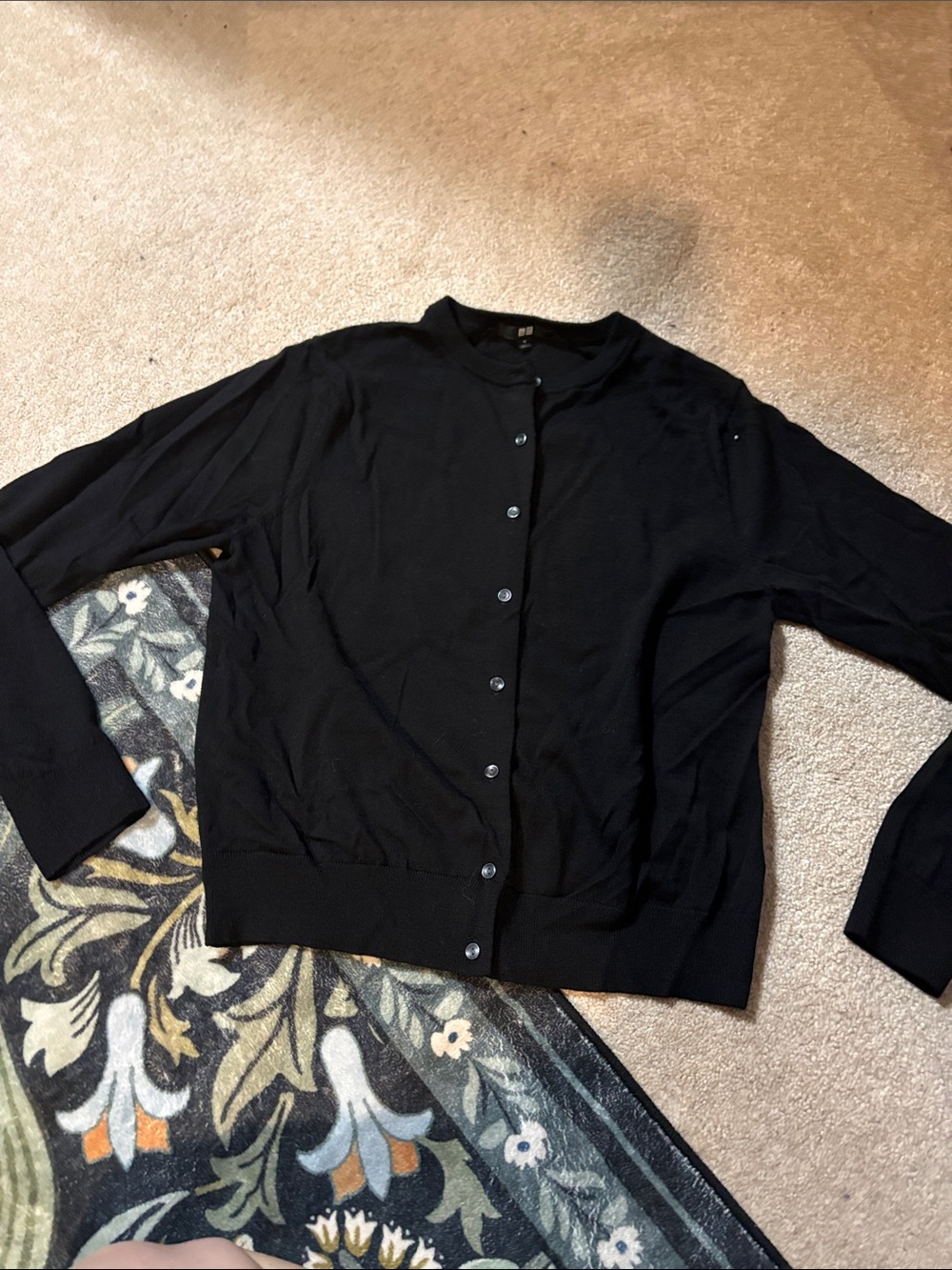 Uniqlo Black Lightweight Button-Front Cardigan